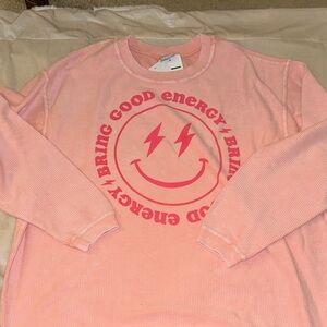 Final sale Pink lily NWT - crew ribbed good energy crew neck